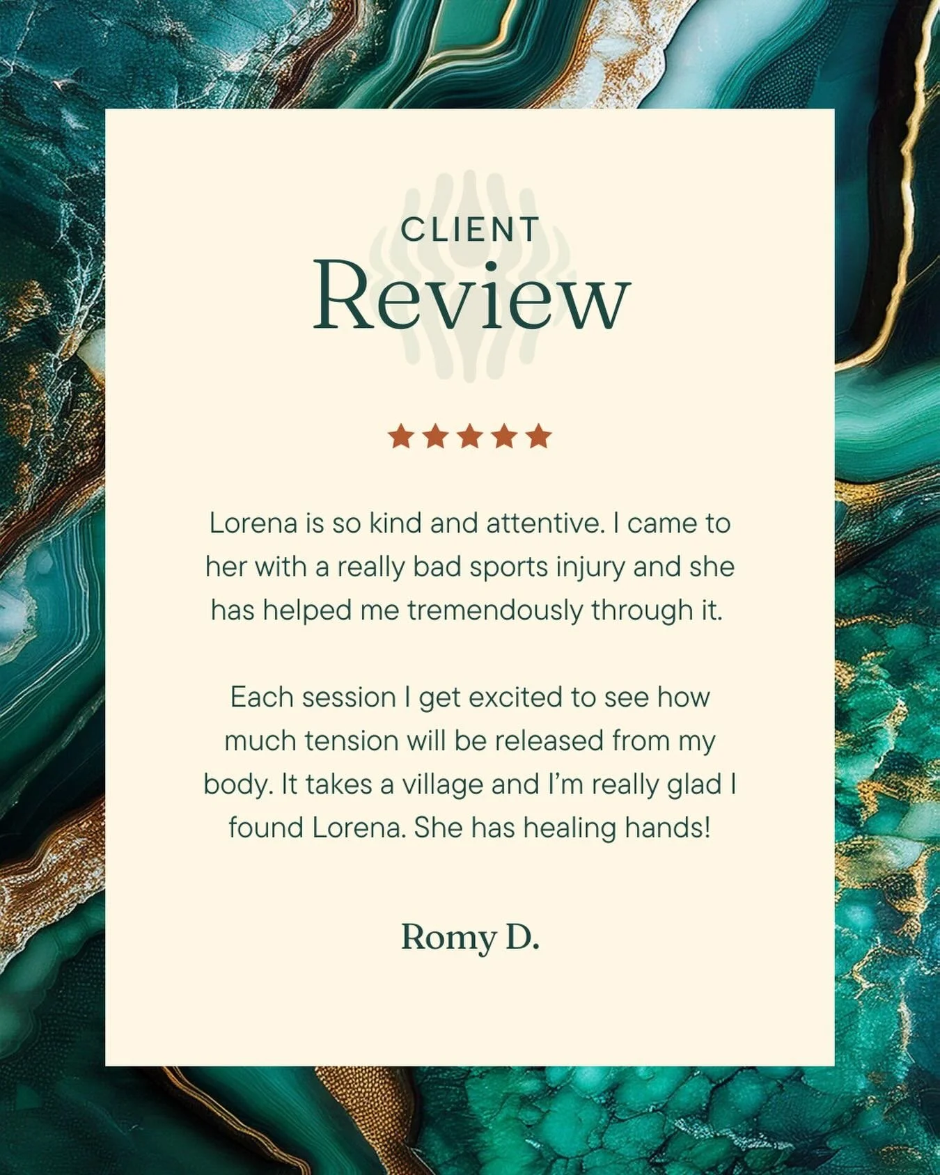 ✨ Client Love ✨

There is truly nothing more rewarding than hearing how osteopathy has supported someone&rsquo;s journey. Every body tells a story, and it&rsquo;s an honour to be trusted with that process.

Thank you for your kind words and for allow
