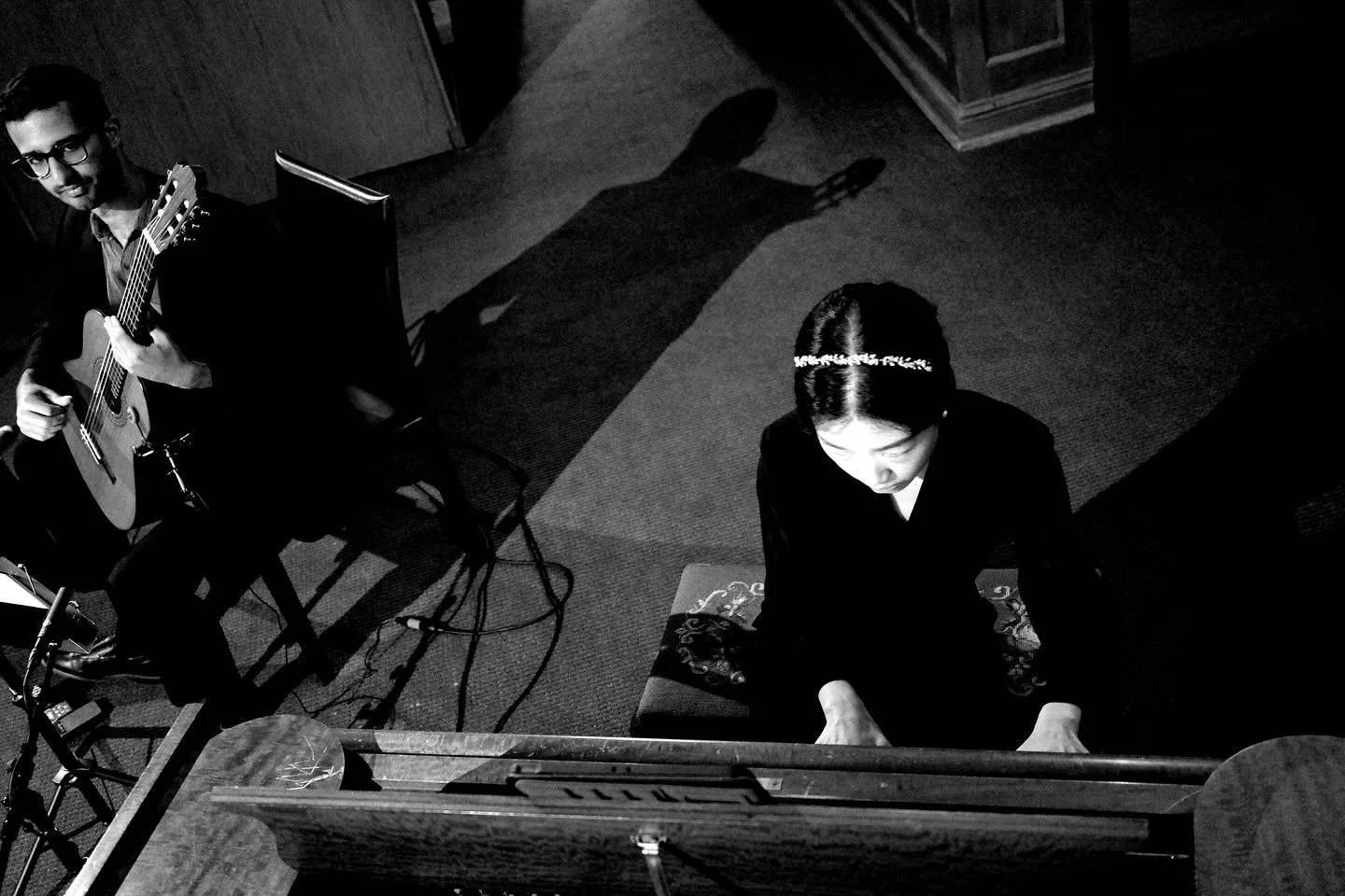 @guitarinthebigbend had a great week with the Krishnan-Baek Duo in town.  Two wonderful concerts and a great masterclass.  I was running around the whole time and was terrible about taking photos - but here&rsquo;s some moody shots from the soundchec