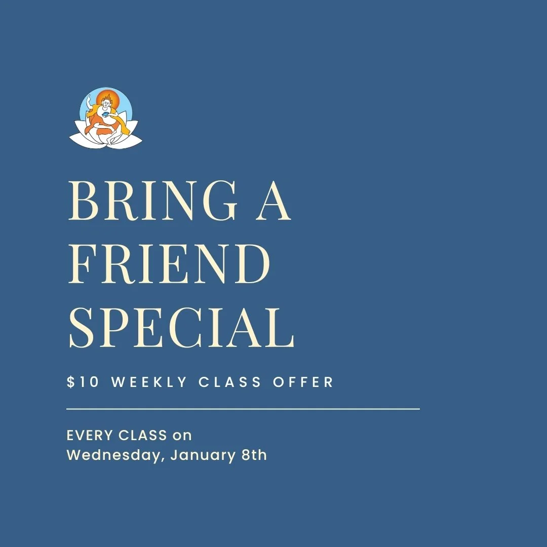 Some updates on our Bring a Friend Special 🌟

We want to make sure it's easier for you to redeem this offer - so we've updated it to be one full day of classes each week. Bring a new friend to Mandala this Wednesday, January 8th to any class on the 