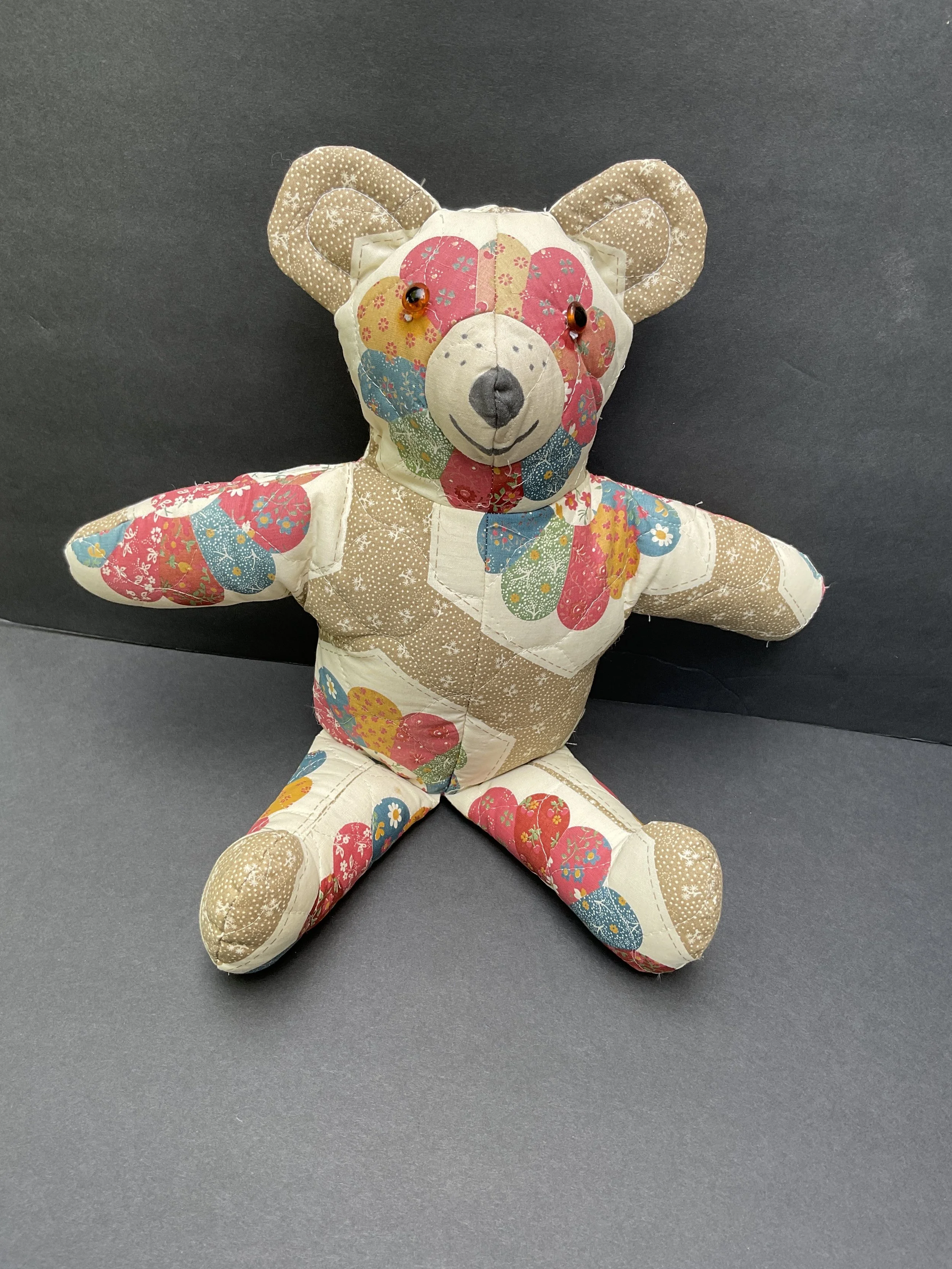Quilted Handmade 17” Teddy Bear