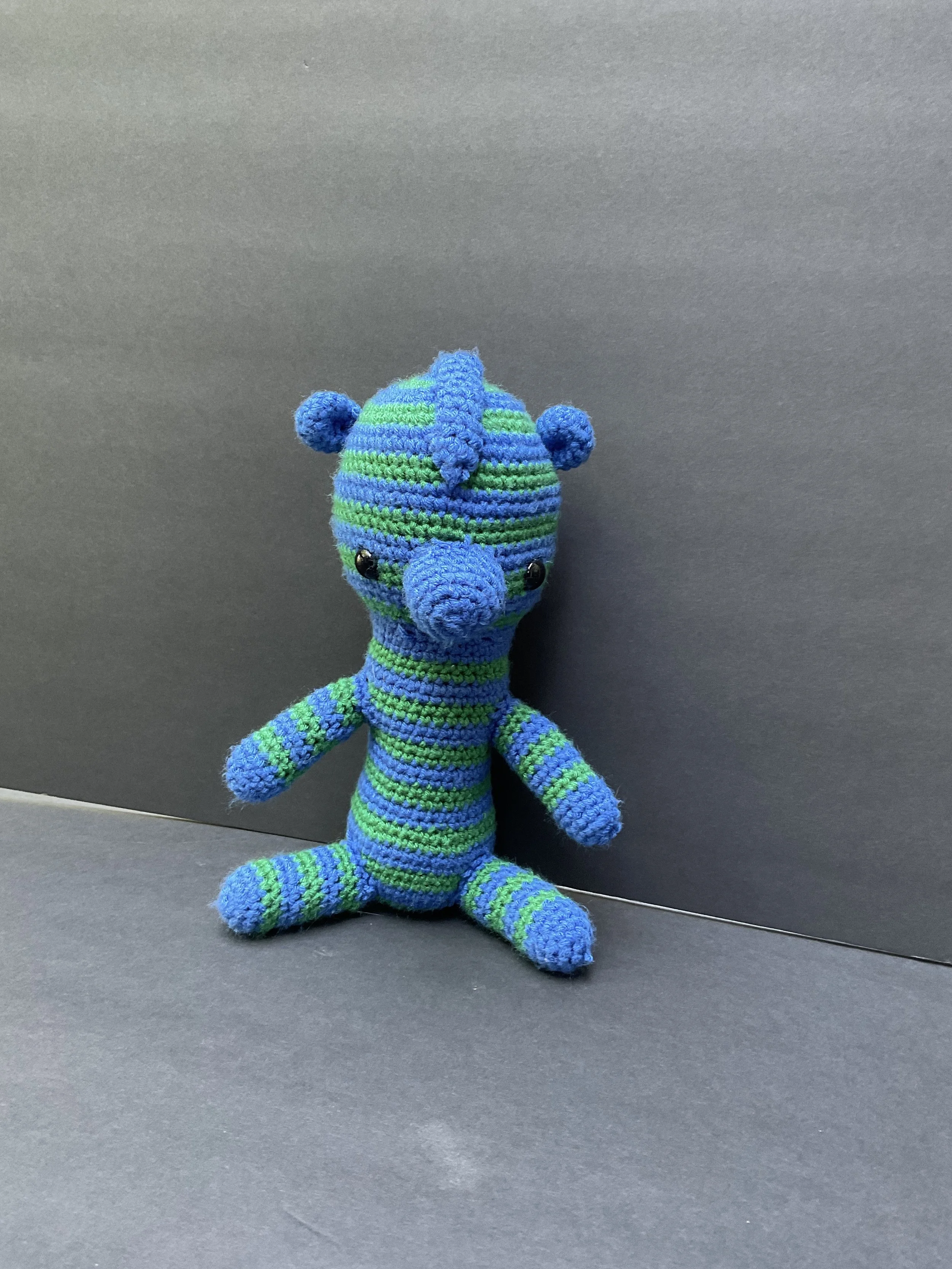 Hand Crocheted 12” Stuffy Striped Zebra
