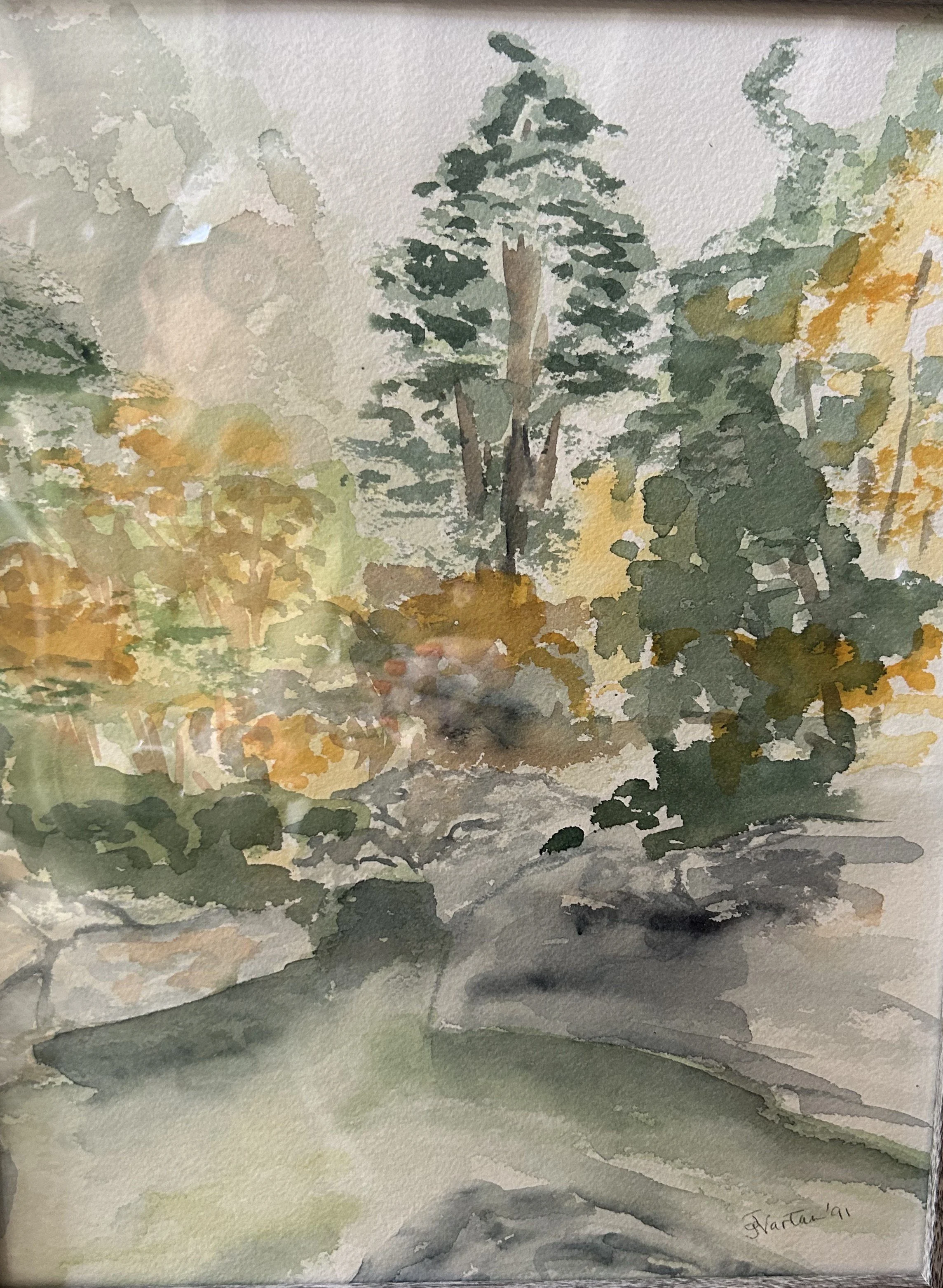 Trees and Brook 11 x 14 $250