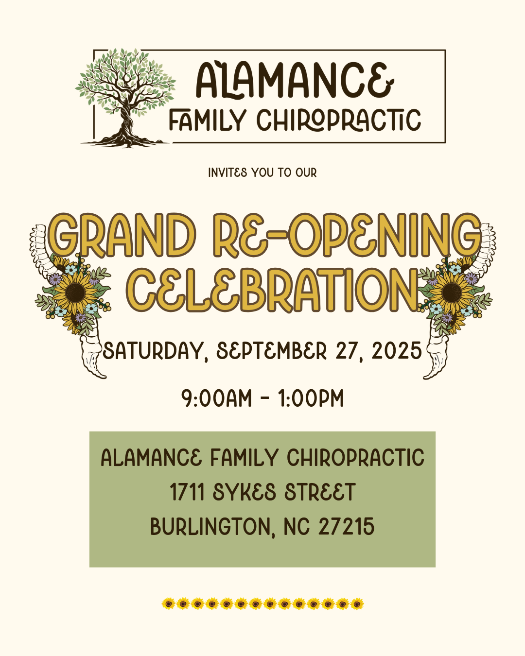 Alamance Family Chiropractic Grand Re-Opening Celebration