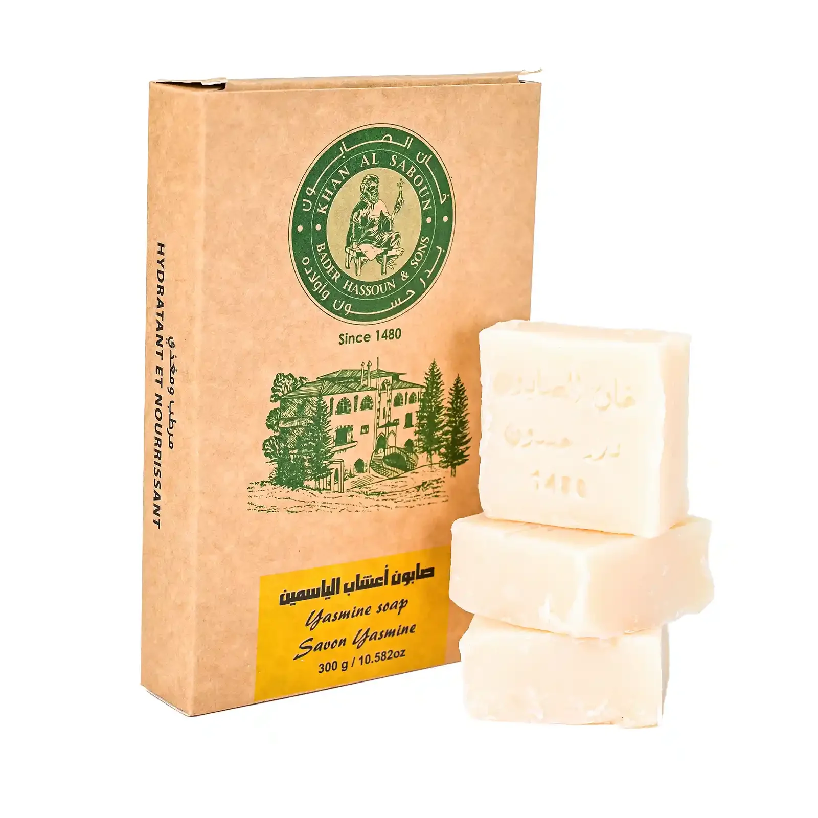 Savon aux herbes – Jasmin – Pack de 6 – 300 g