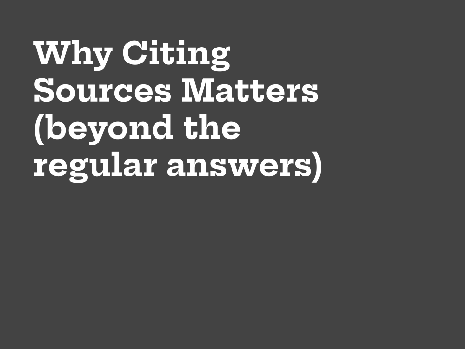 Why we cite datasets and data sources