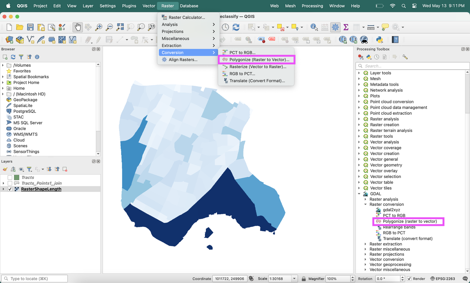 Converting Rasters to Polygon Features — mapping 101