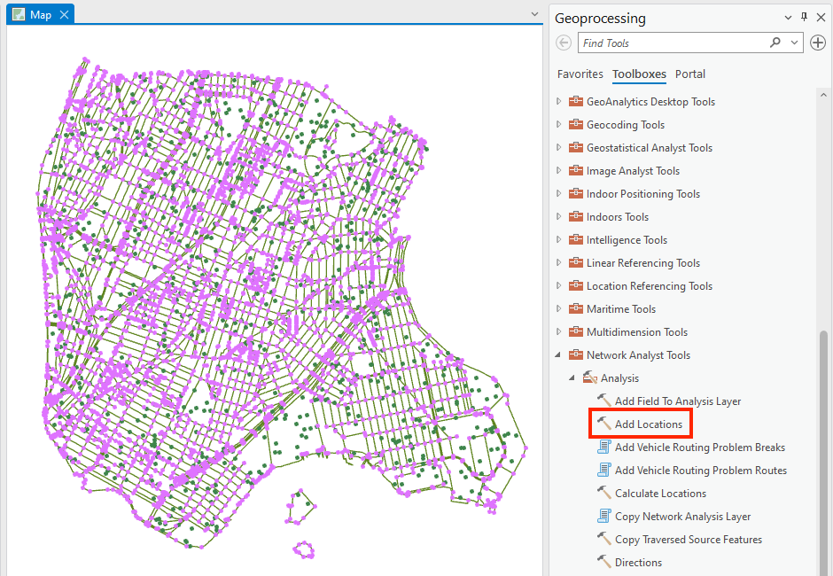 Adding Locations to a Network Analysis Layer — mapping 101
