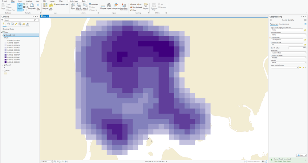 Calculating Kernel Densities Mapping 101