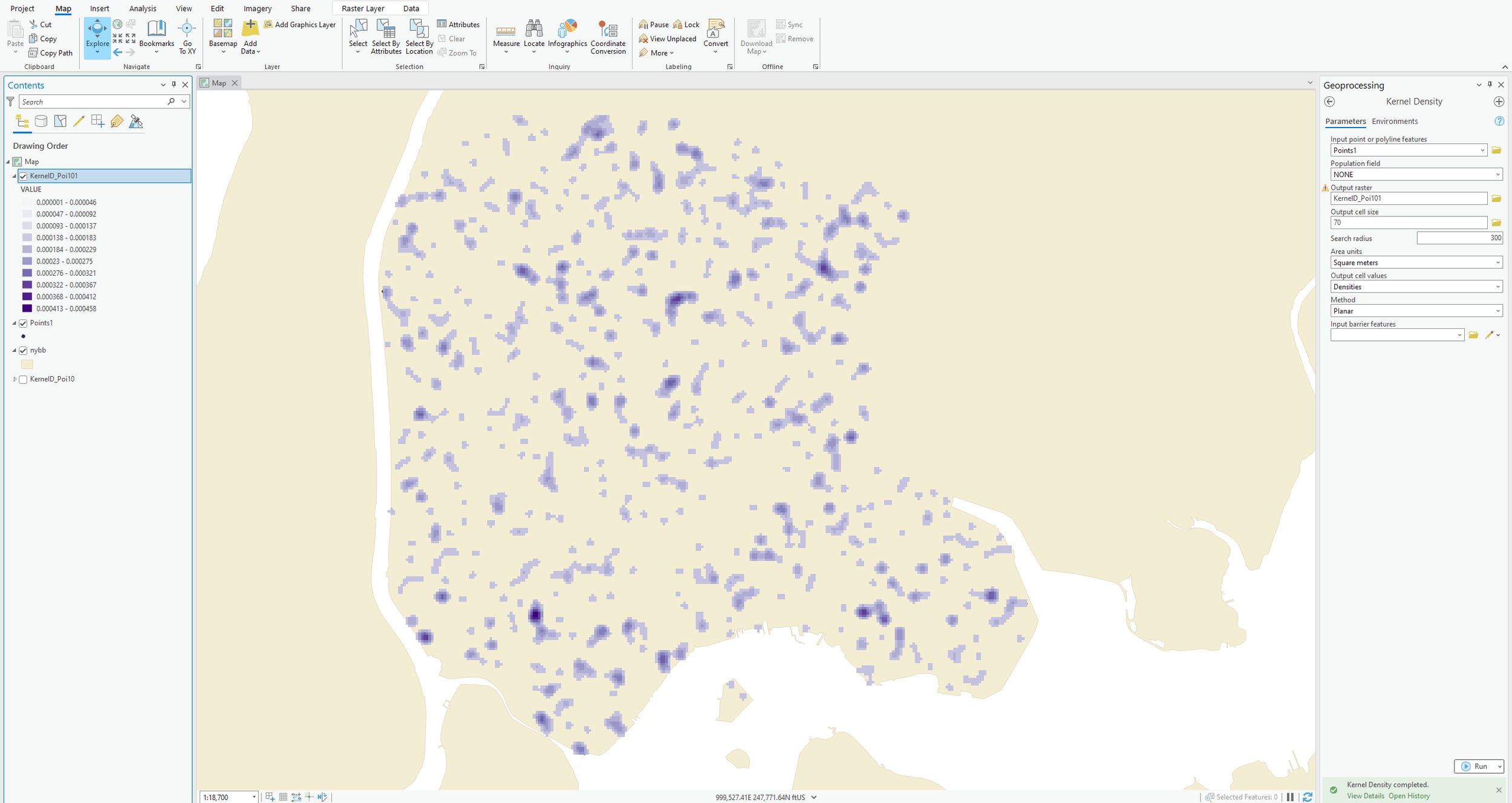 Calculating Kernel Densities — mapping 101
