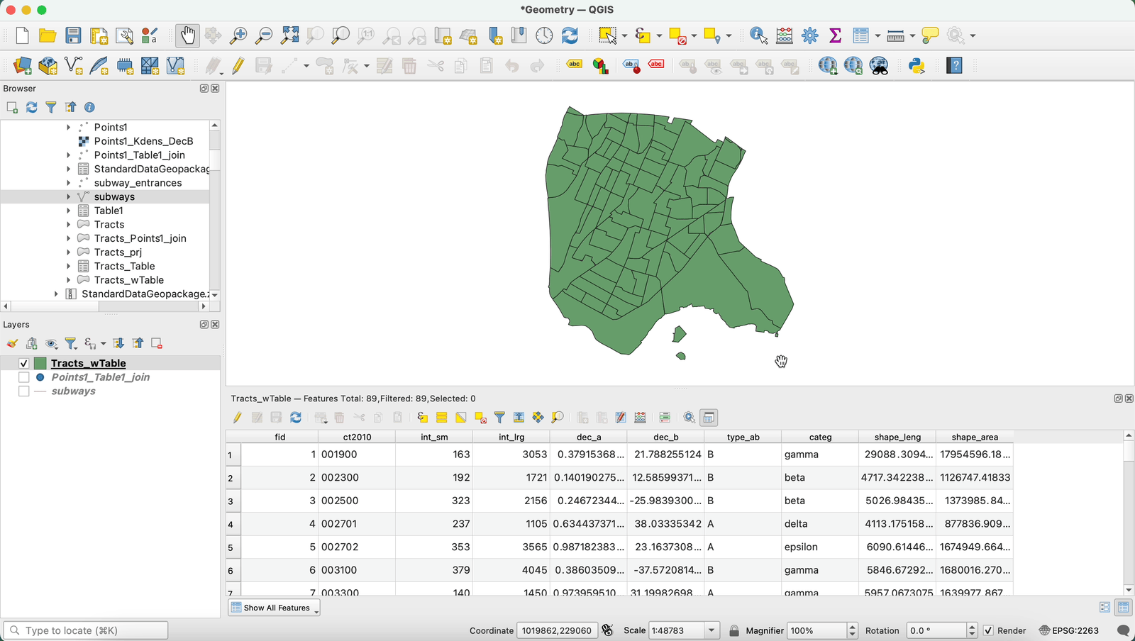Calculating Geometry Attributes — mapping 101