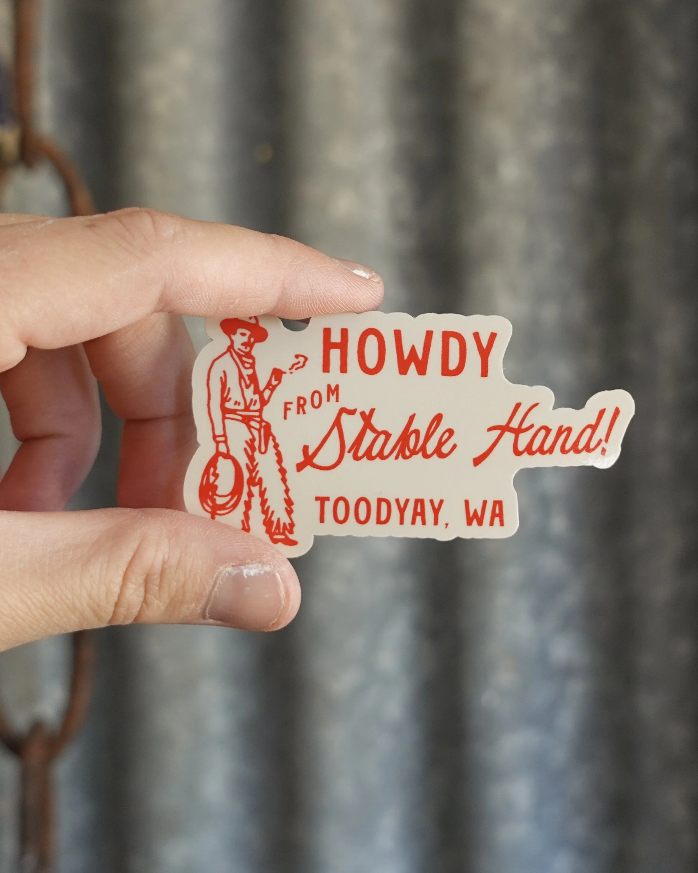 'howdy' sticker