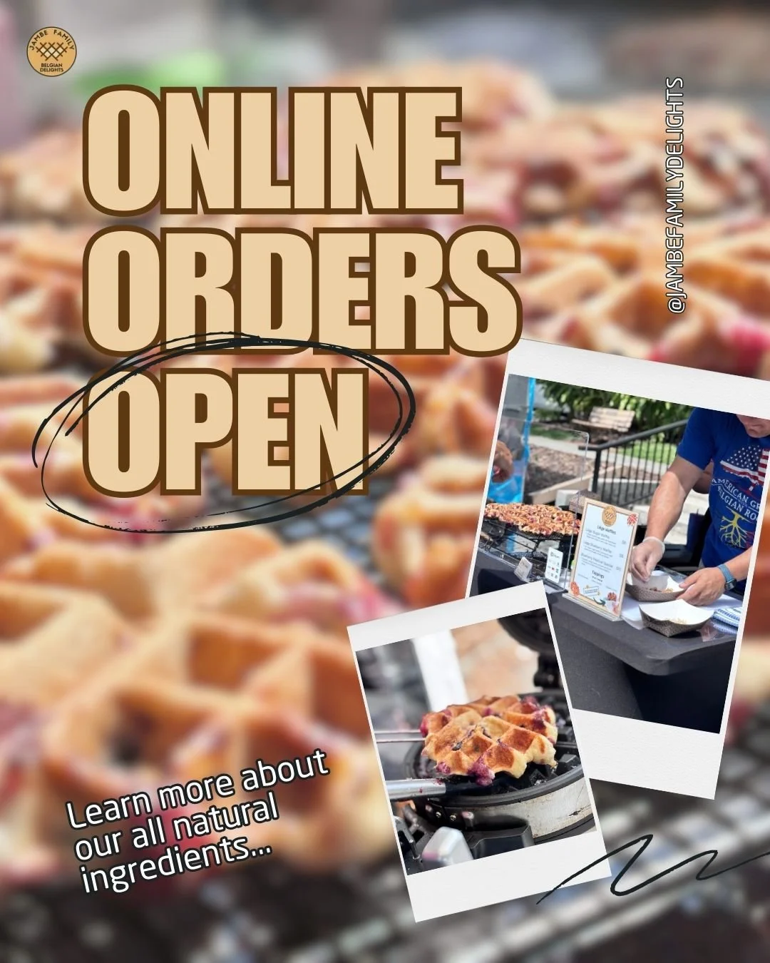 🧇✨ Did you know you can order your favorite Belgian Li&egrave;ge Waffles online anytime?

Whether you&rsquo;re craving a classic li&egrave;ge waffle, want to build a custom order, or planning for a special occasion, we&rsquo;ve got you covered! 🧇💛