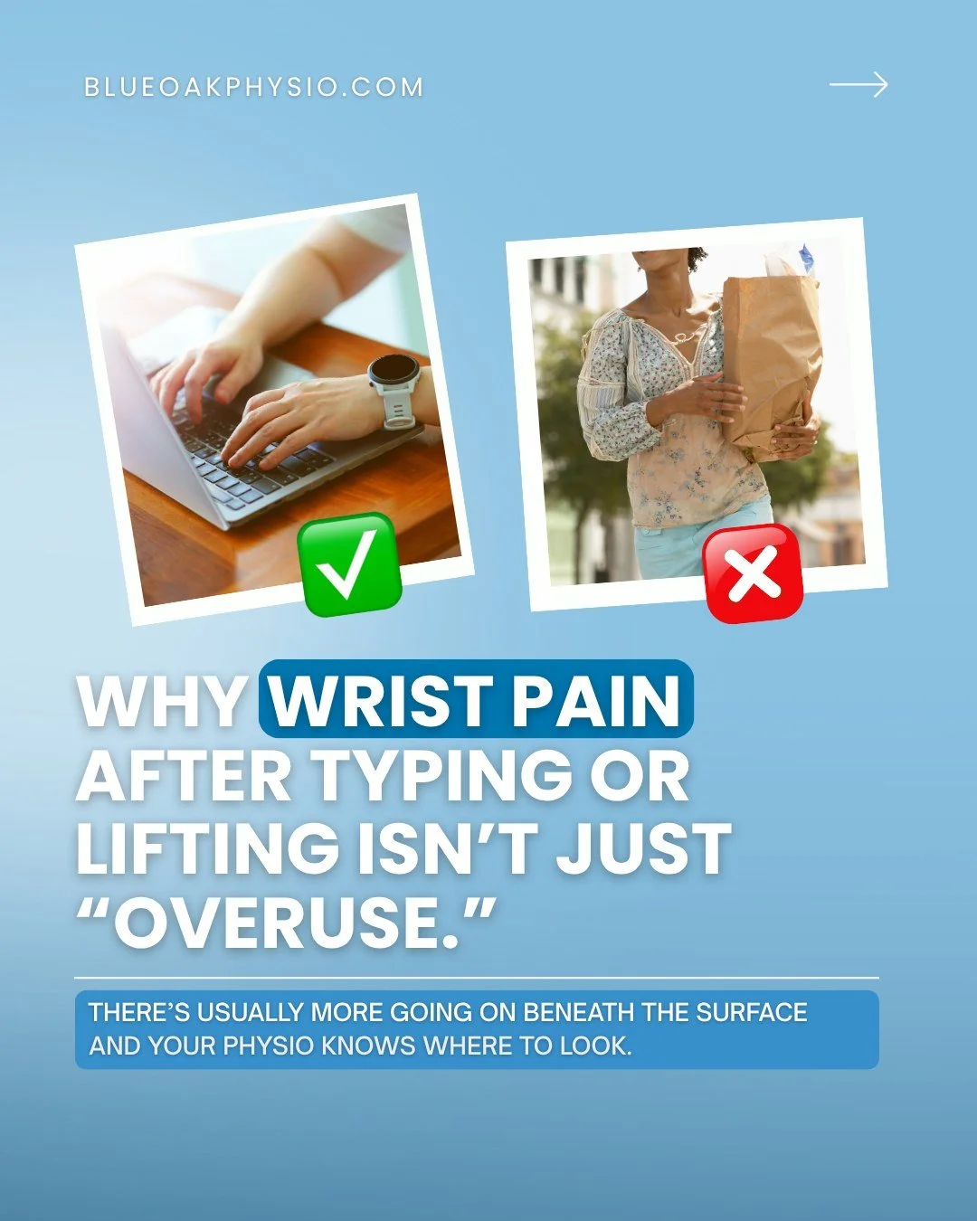Wrist pain after typing or lifting? It’s not always just “overuse” ๐
Your wrists do more than move, they stabilize.
When the small forearm muscles that support them get weak or tight, the tendons take the stress, leading to pain a