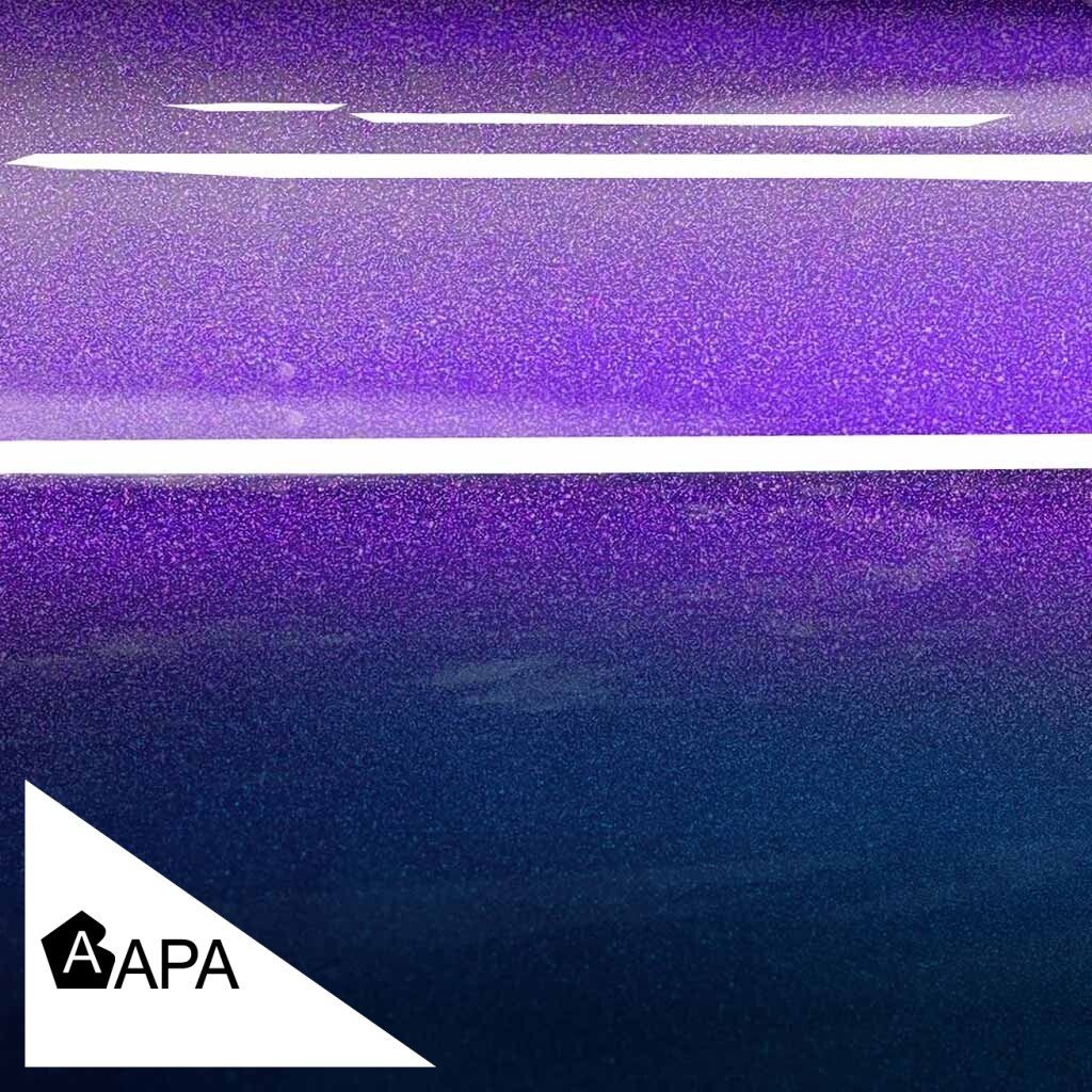 Purple and blue gradient color with speckles, APA logo in the corner.