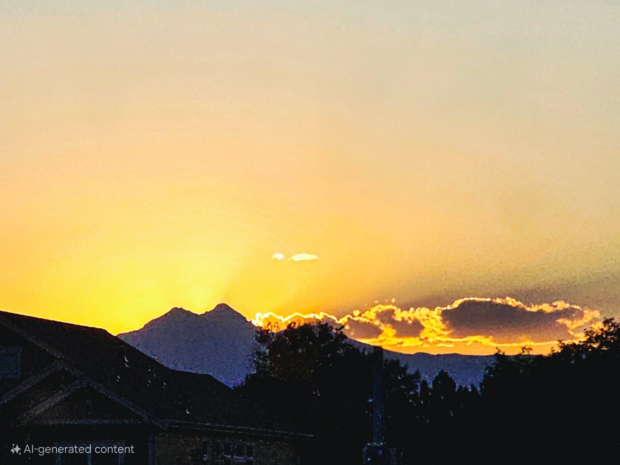 Such a beautiful evening, watching the sun set behind the mountains.