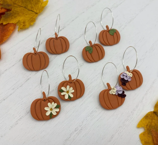 Pumpkin Hoop Earrings