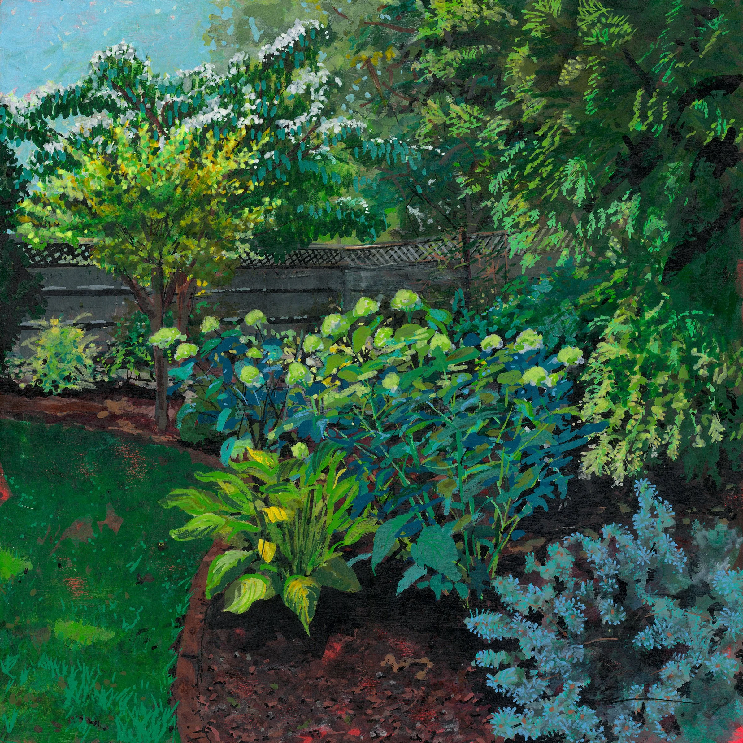 Sue's Bliss, 2026, acrylic on 8x8" panel, $625 unframed 