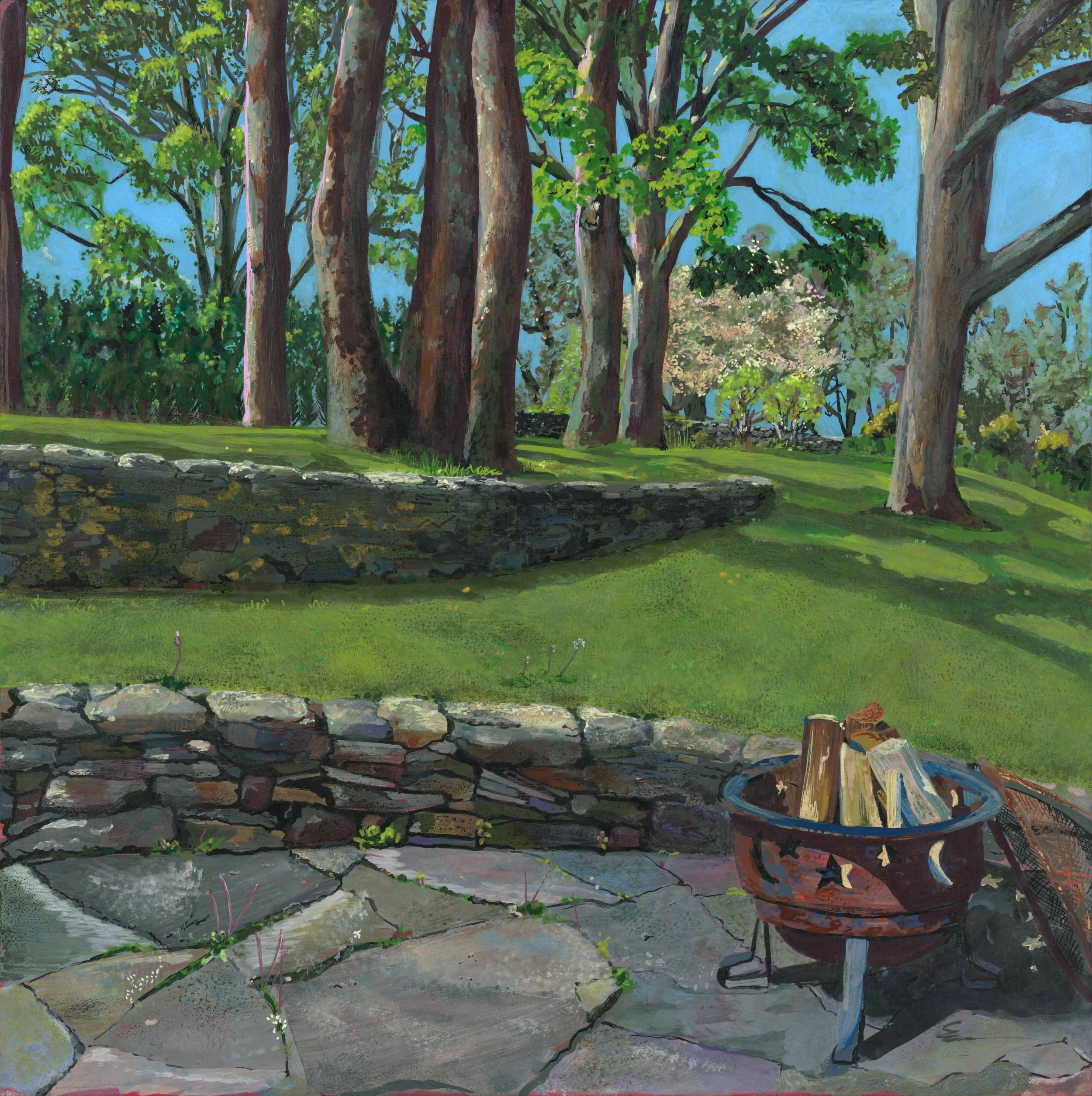 Apple Tree, 2025, acrylic on 12x12" panel, $875 framed 