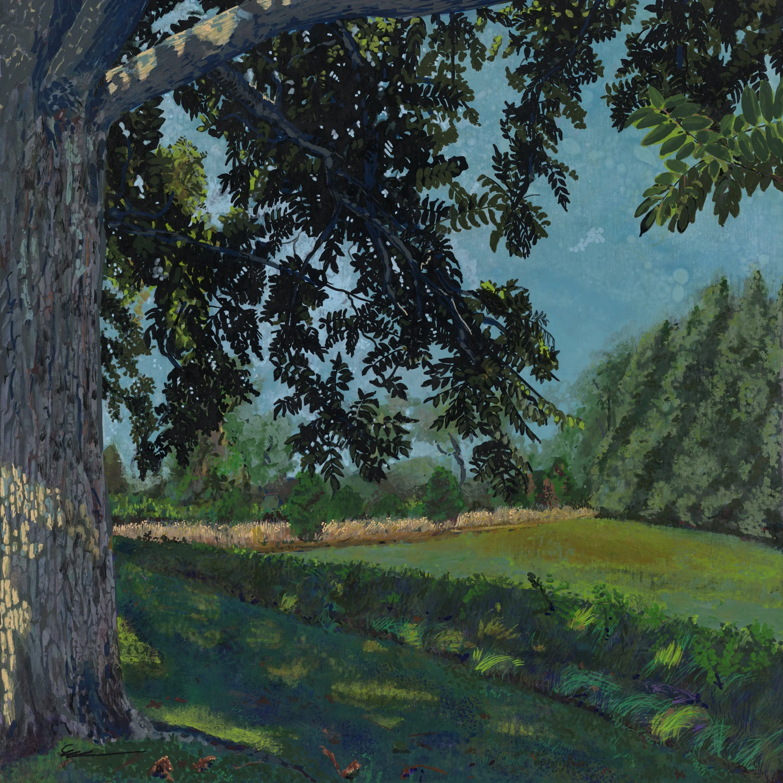 Thank God for Trees, 2025, acrylic on 12x12" panel SOLD