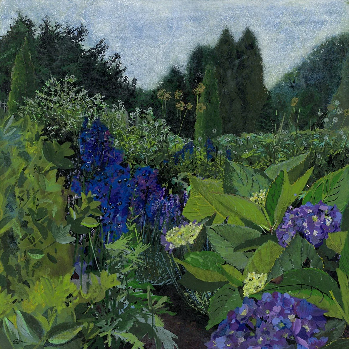 Violet Days, 2025, acrylic/ink on 12x12" panel SOLD