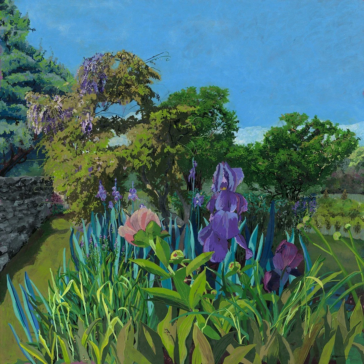 Reaching, Always Reaching, 2025, acrylic on 24x24" panel, $1800 unframed