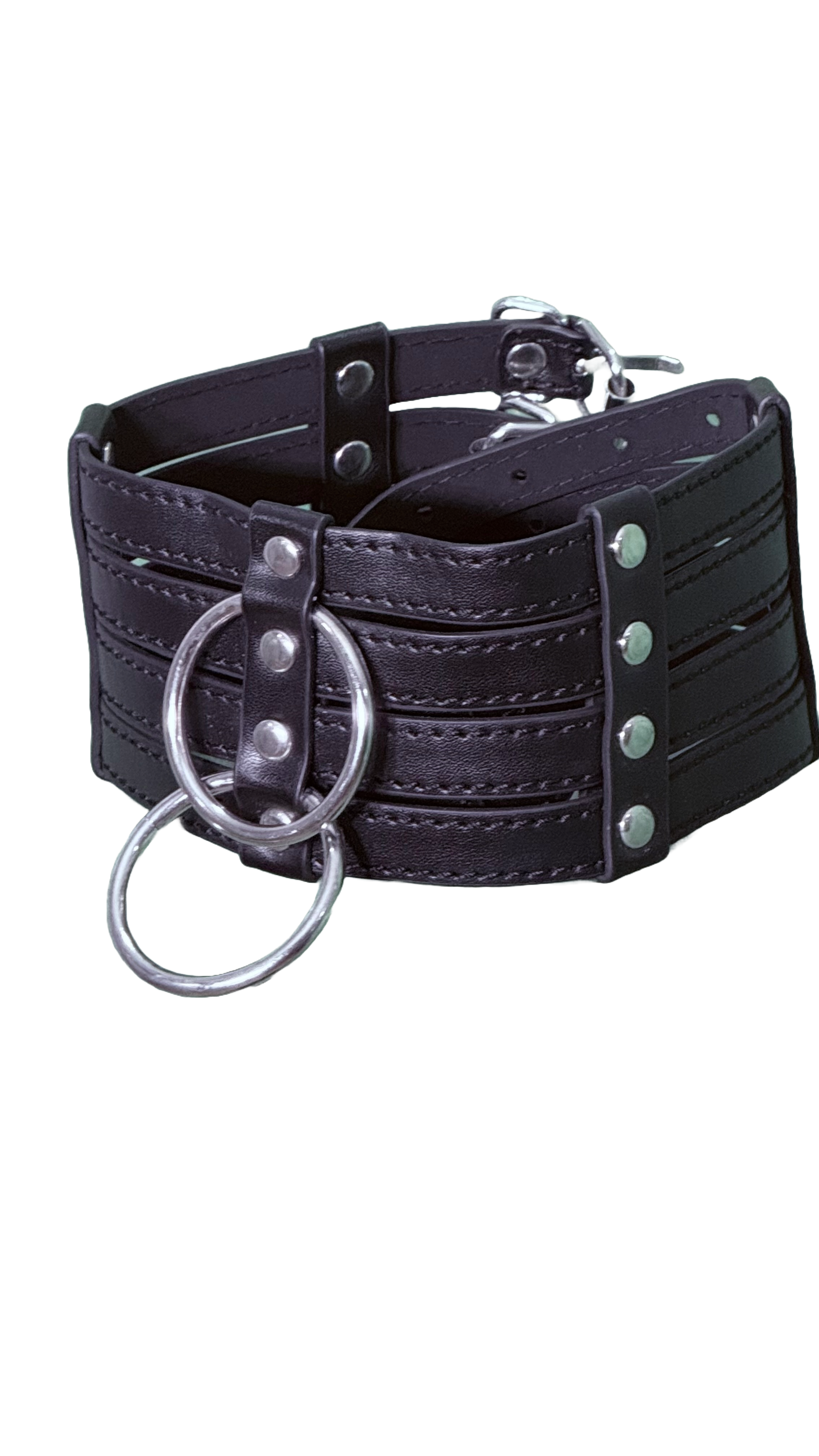Black Vegan Leather Tall Choker