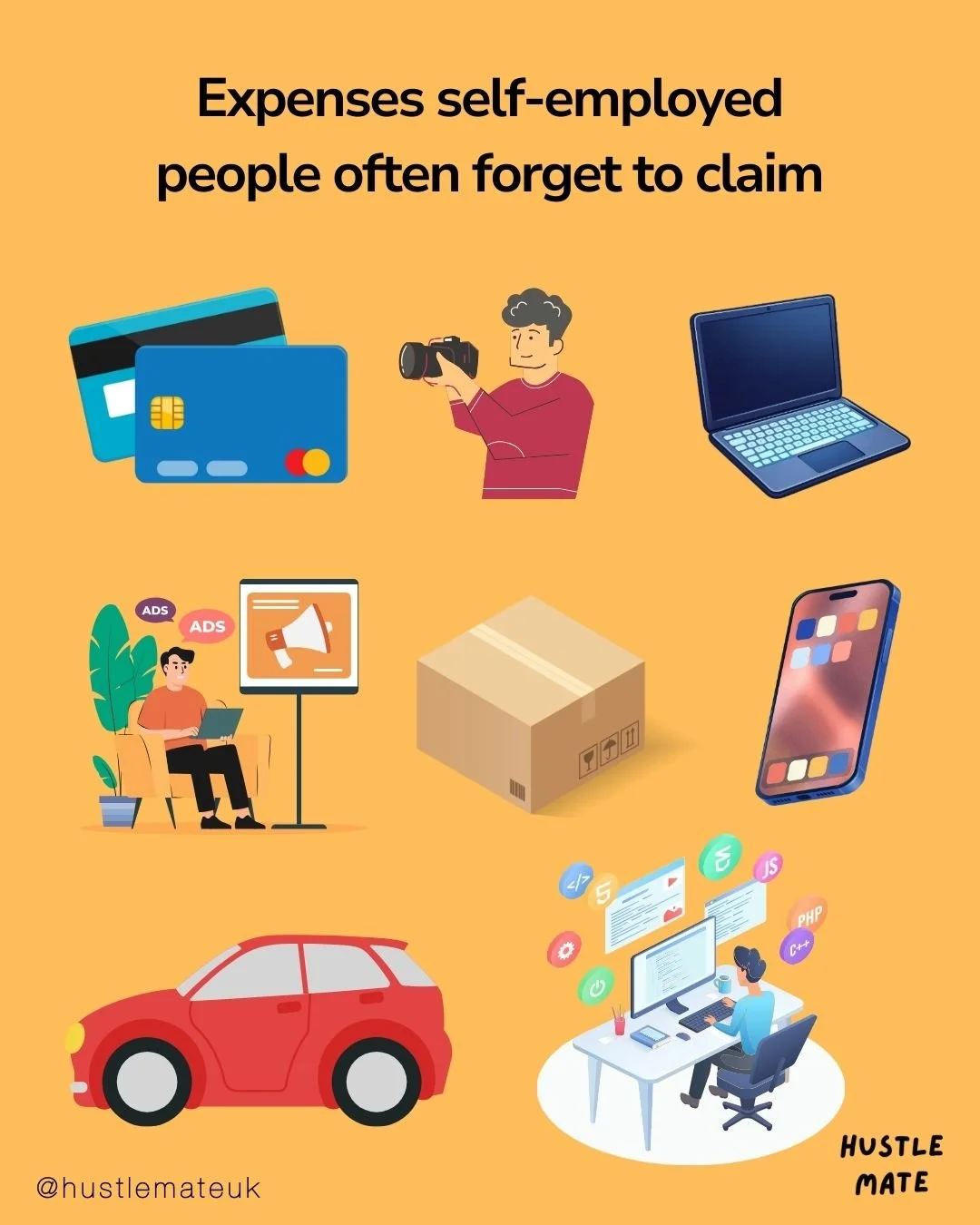Many self-employed people miss out on claiming expenses simply because they&rsquo;re not sure what counts.

Bank fees. Software. Marketing. Equipment. Travel.

Some of these are easy to forget and others sit in a grey area where people second-guess t