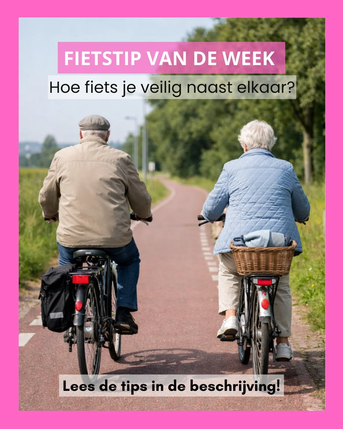 Naast elkaar fietsen is gezellig en toegestaan. Het is daarbij wel belangrijk om rekening te houden met elkaar en andere weggebruikers! 
 
Let op het volgende:
 
🚲 Fiets met maximaal twee personen naast elkaar!
En alleen wanneer dit andere fietsers 