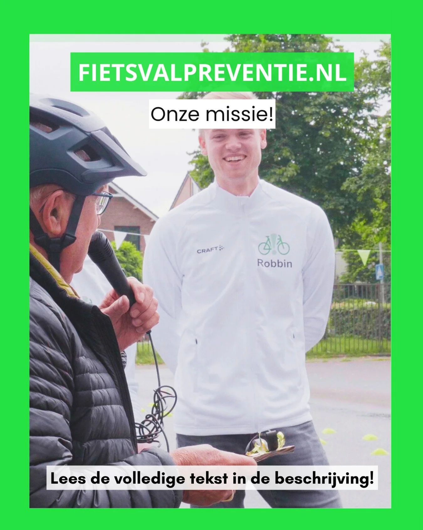 Veilig blijven fietsen op elke leeftijd
 
Fietsvalpreventie.nl is ontstaan uit een gezamenlijke missie: de fietsveiligheid van senioren verbeteren. 

Het aantal fietsongevallen onder senioren neemt toe door vergrijzing en groeiende mobiliteit, en dat