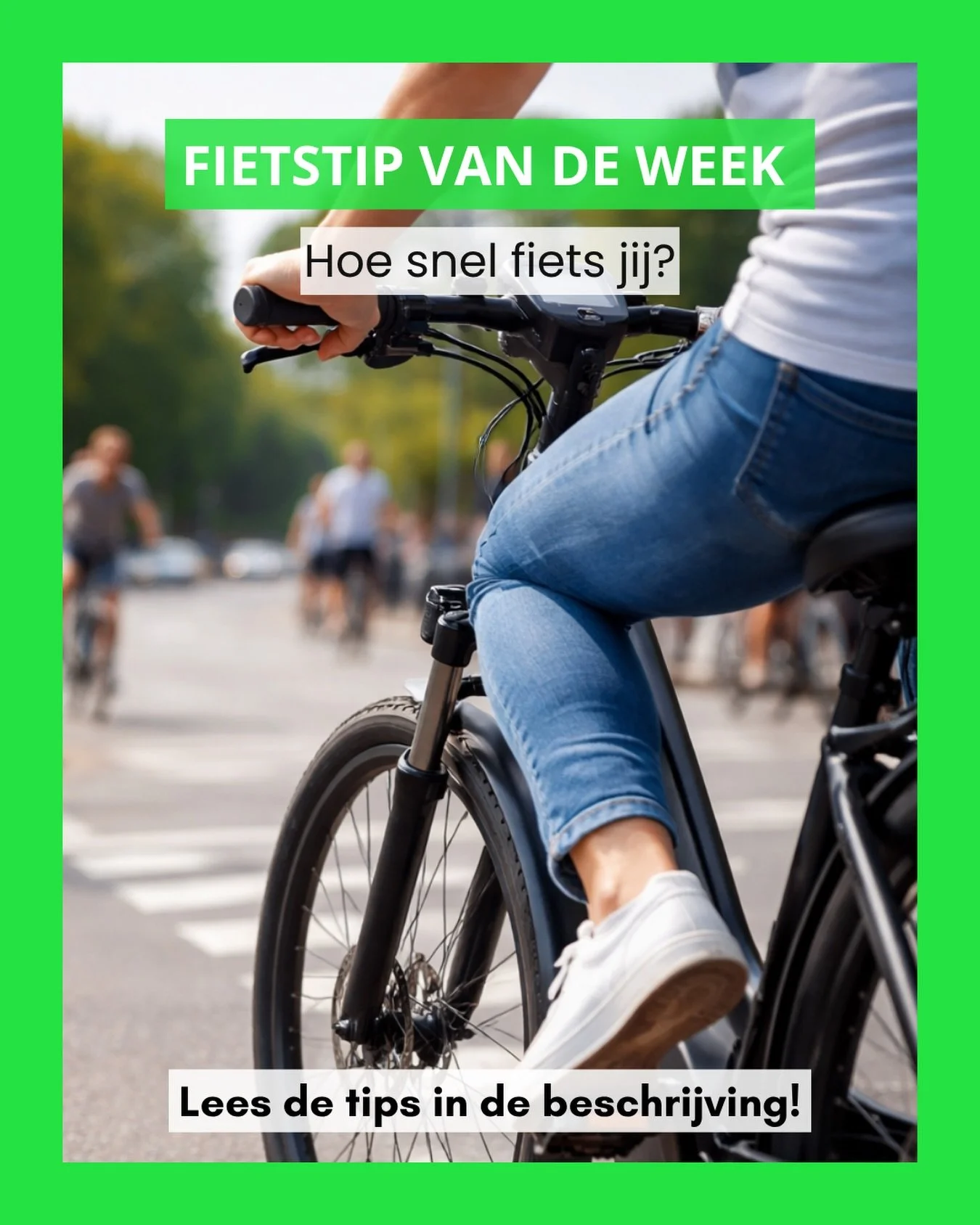 🚴&zwj;♀️ Let op je snelheid!

Het lijkt een simpele tip, maar we zien het vaak misgaan.
👉 Snel willen wegrijden bij het stoplicht, of met de ondersteuning te hoog starten&hellip; en dan n&eacute;t die controle missen.

Vooral bij e-bikes kan een te