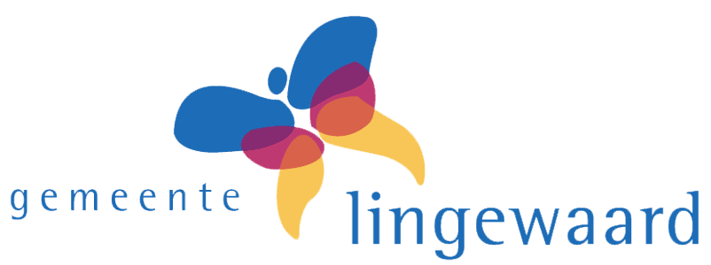Logo van gemeente Lingeward met een kleurrijke vlinder en de tekst 'gemeente lingeward'.