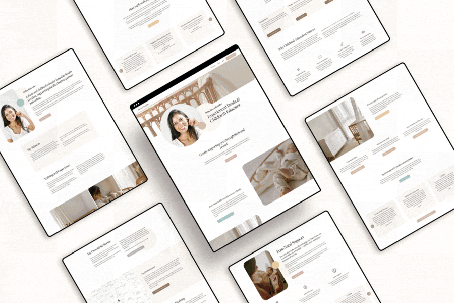 a slideshow of re-designed squarespace templates