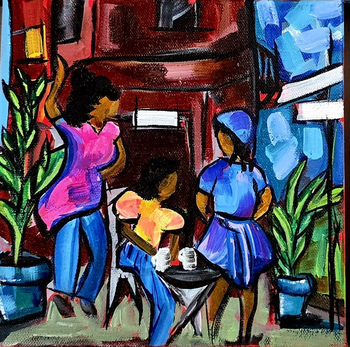 A part of the In the Neighborhood series, "At the Coffee Shop No. 1" documents a couple of ladies catching up.