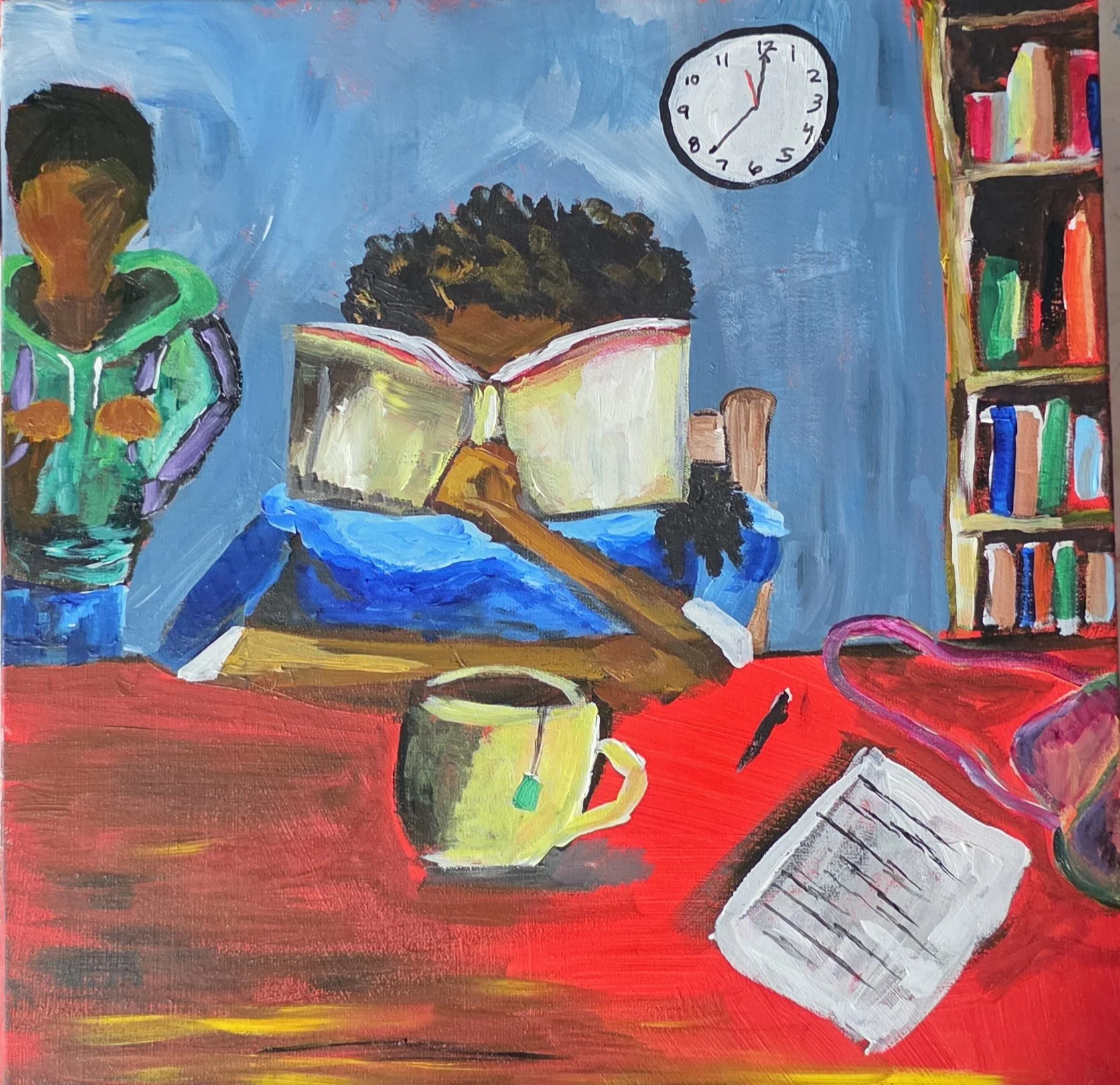 In the neighborhood Series moment "In the Library", a young man nervously decides to pursue his high school crush, will she notice?