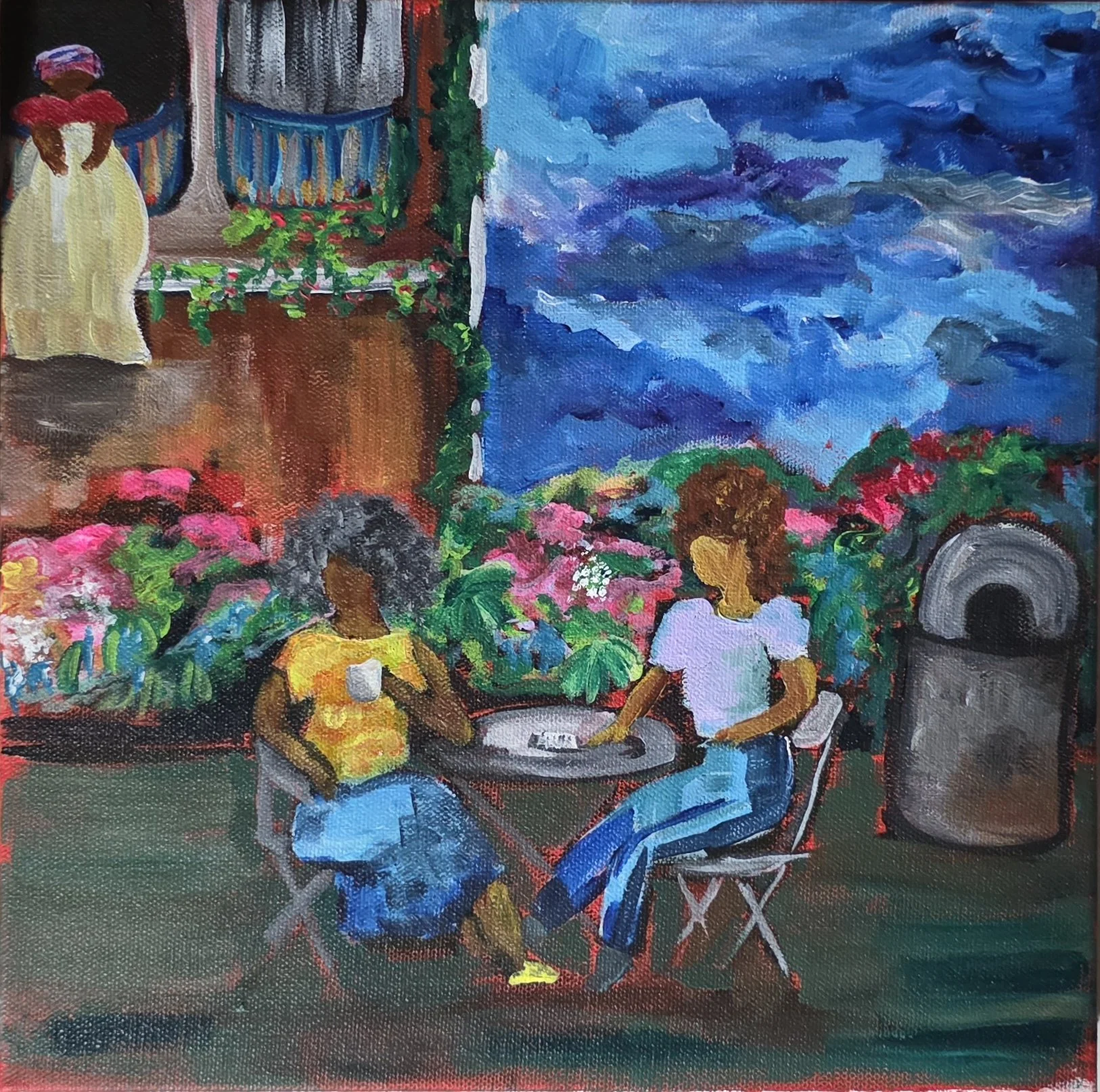 In the Neighborhood Series, "In the Back of the Coffeeshop", two long time friends pause to reflect on how far the neighborhood has come.