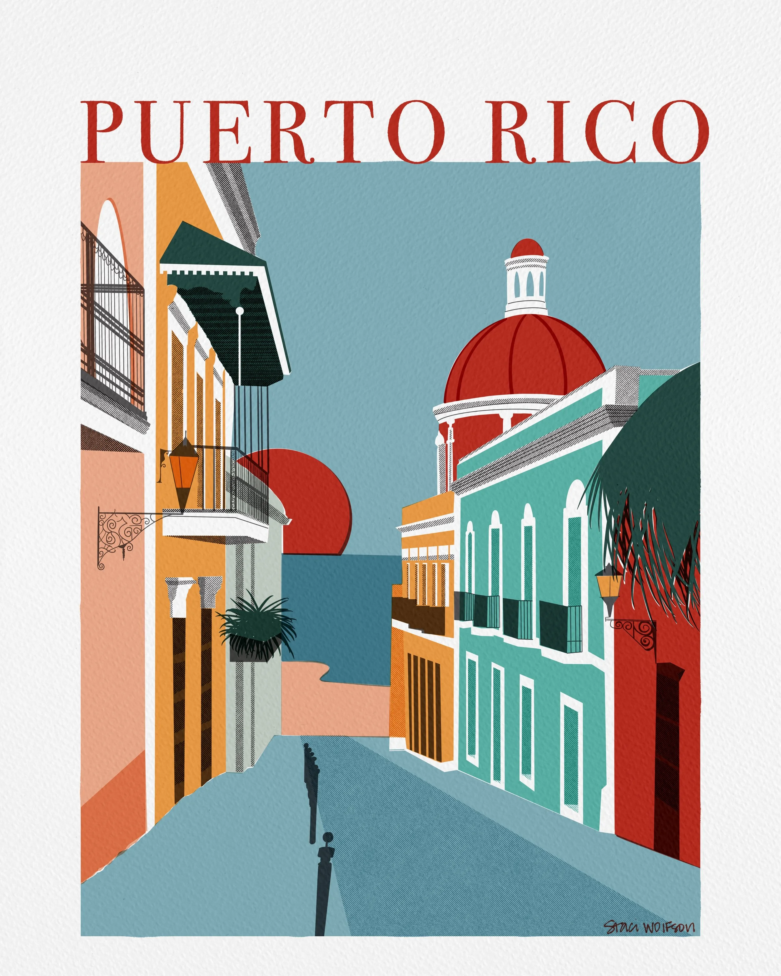 Puerto Rico Vintage Travel Poster