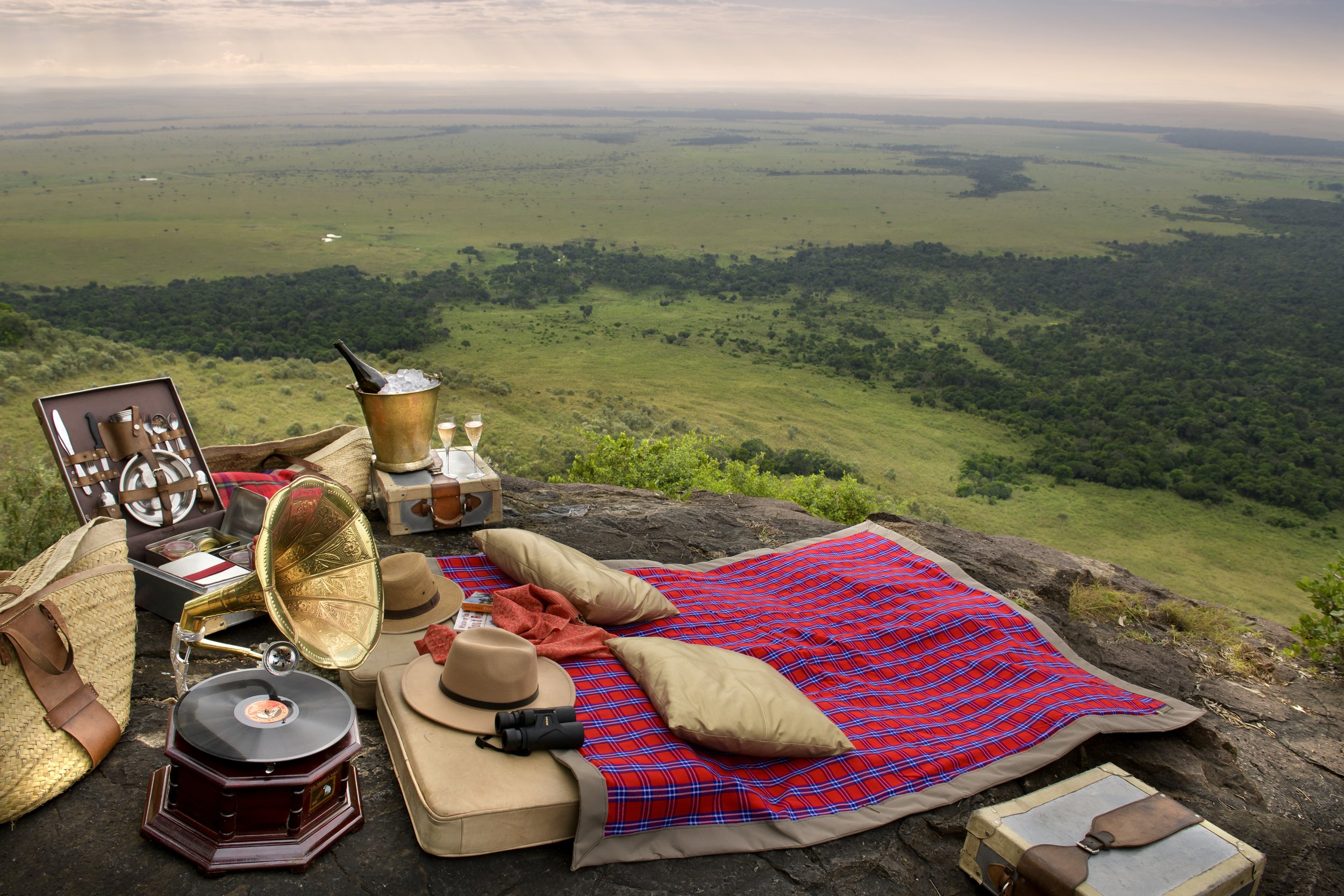 Picnic Set-up at the Out of Africa Kopje overlooking the Mara.jpeg