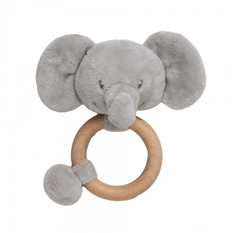 Wooden Ring Elephant Rattle