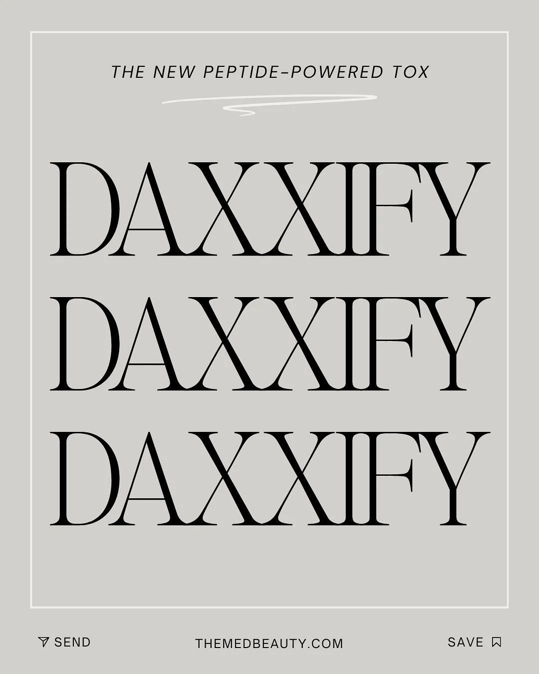 Meet Daxxify

It&rsquo;s the first peptide-powered wrinkle relaxer and it&rsquo;s changing the game with results that can last up to 6 months.

Like Botox and Dysport, it smooths forehead lines, 11s, and crow&rsquo;s feet, but thanks to its unique fo