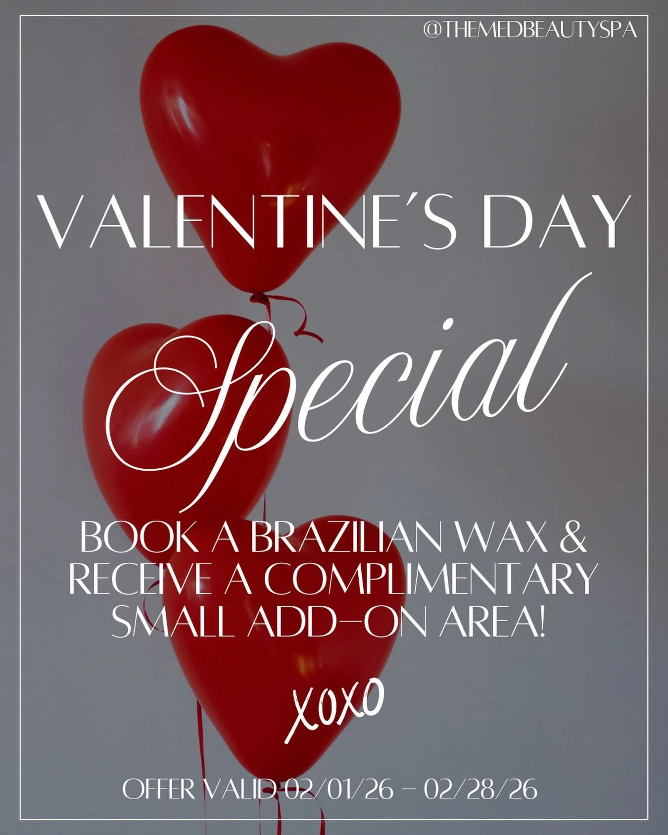 ✨February Wax Special ✨ 

Brazilian wax + FREE brow, upper lip, or chin add-on ✨

Smooth skin never looked so good &mdash; book your Valentine glow at The Med Beauty Spa!