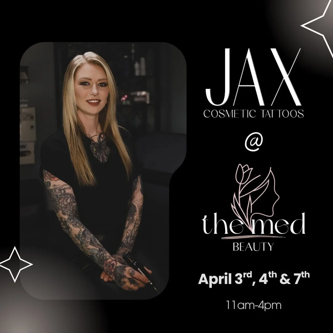 Jax is back at The Med this April ✨

She&rsquo;ll be here April 3rd, 4th &amp; 7th for Cosmetic Tattooing&mdash;and her books are filling fast. 

If you&rsquo;ve been thinking about brows, lips, or liner&hellip; this is your sign!

⚡️ Very limited sp
