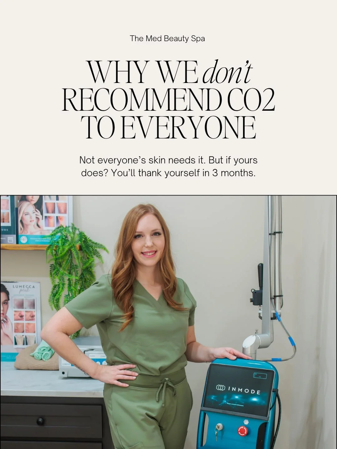 CO2 laser isn&rsquo;t subtle, and that&rsquo;s the point!&nbsp;

It&rsquo;s designed to resurface, tighten, and transform skin when you&rsquo;re ready for real results. At The Med, I use it intentionally, not routinely.

It&rsquo;s deep, it&rsquo;s i