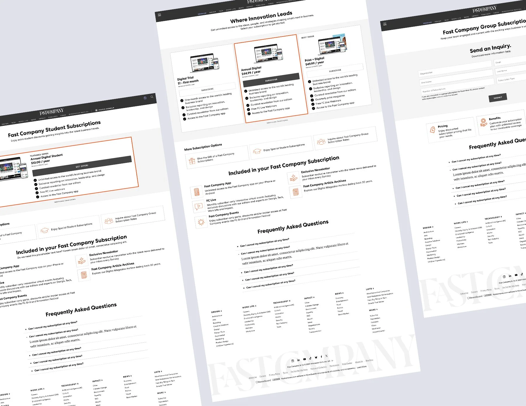 subscription lander redesign
