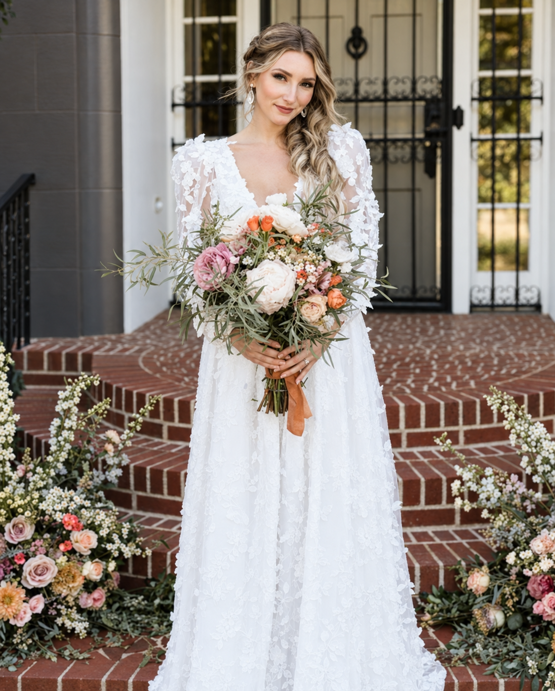 Whimsical Botanical Bohemian Wedding Dress