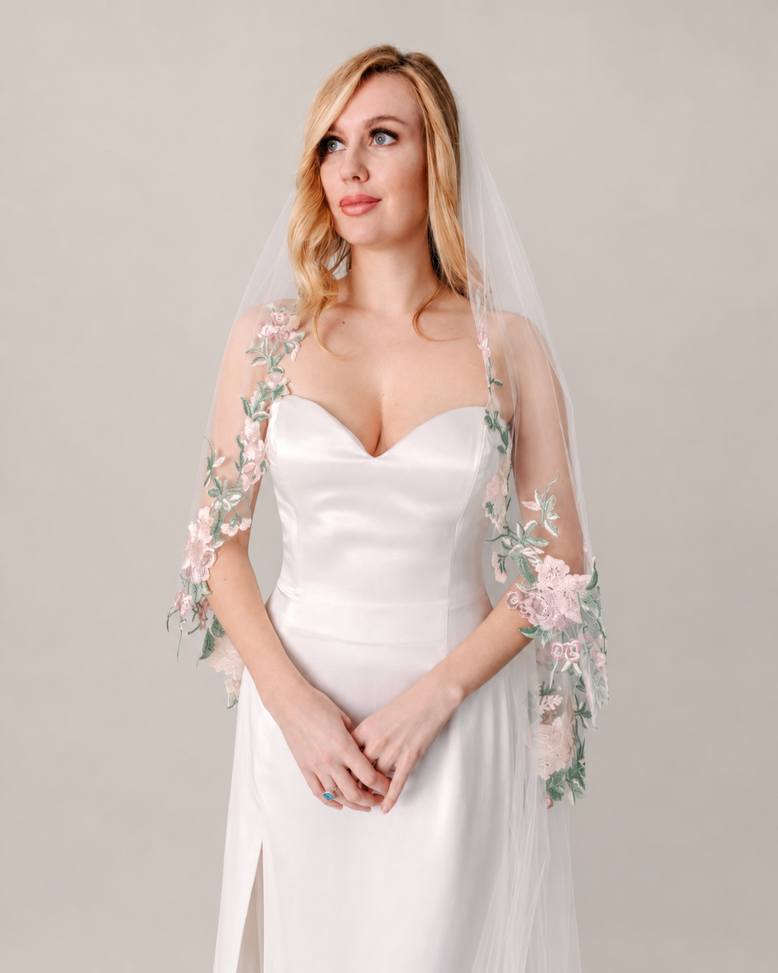 Floral Lace Wedding Veil V100