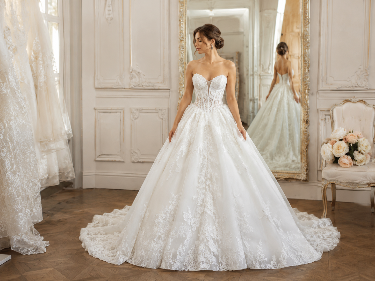 Basque Waist Wedding Dresses: The Couture Ball Gown Silhouette