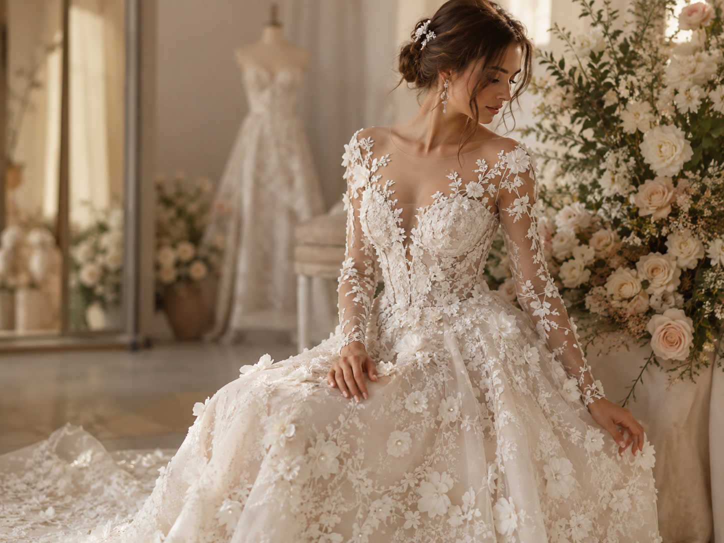 Floral Wedding Dress Inspiration: Romantic Bridal Gowns &amp; Details