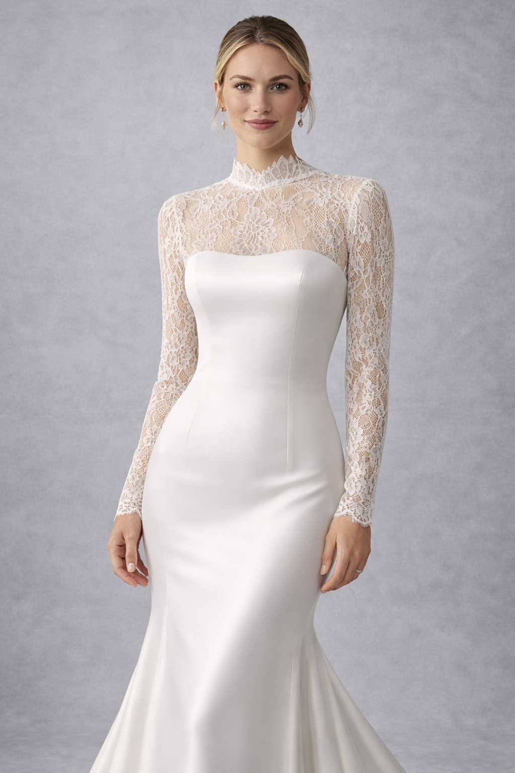 Stretch Lace Bridal Topper with Elastic Waist Support