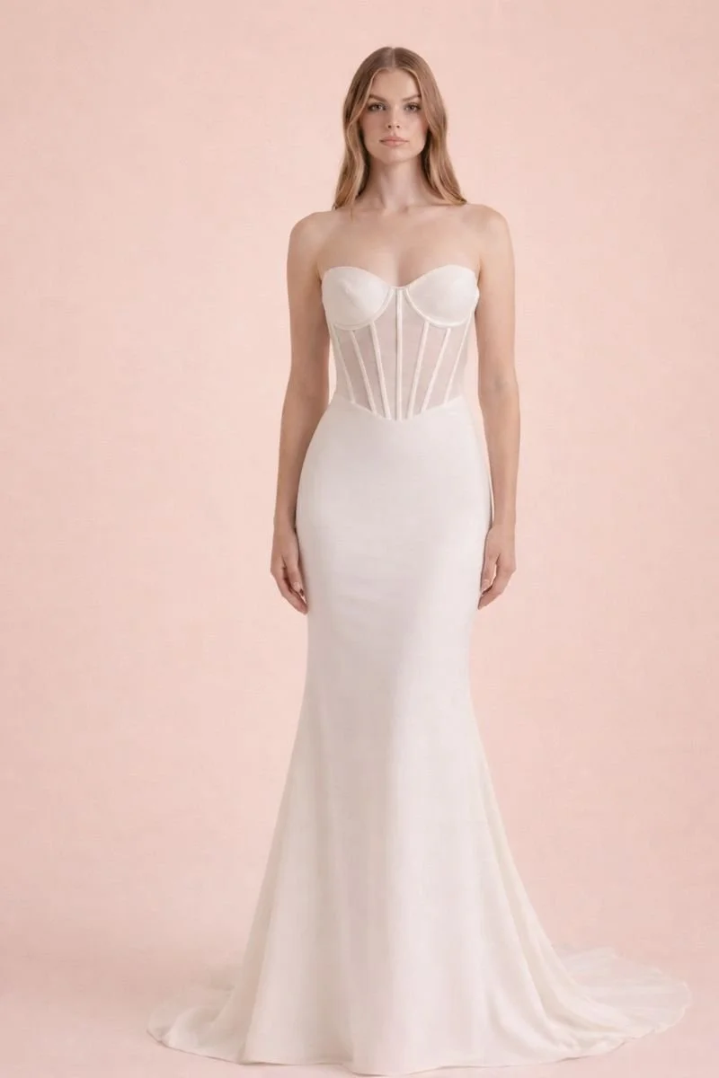 Luxe Elegance Strapless Bridal Gown