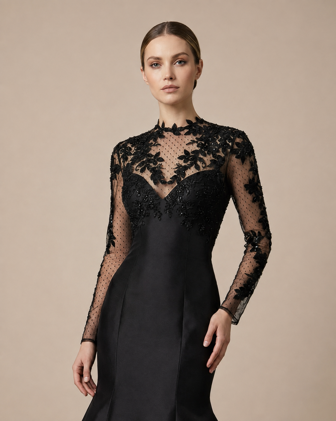 3D Leaf Black Lace Bridal Bolero